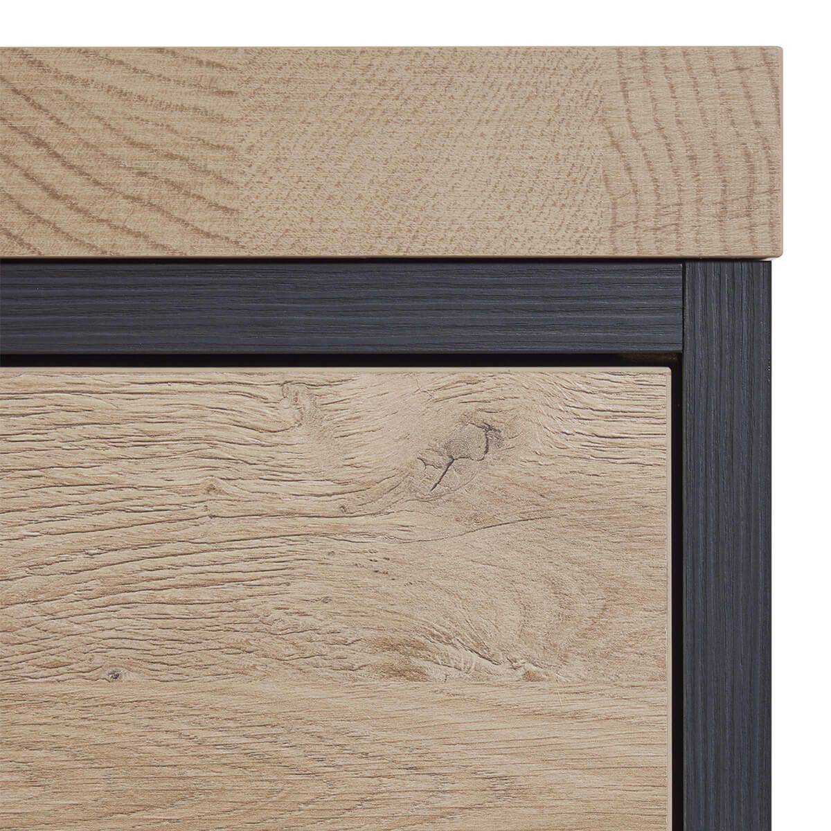 Ilôt de cuisine Plateau 230cm avec Rangement Aspect Bois Pieds Métal - KALDARI - Image 5