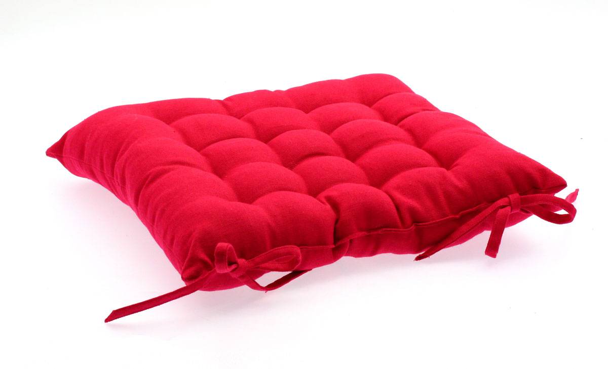 Jardideco - Coussin pour chaise de jardin Rouge 38 x 38 cm - Image 1