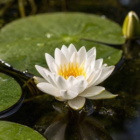 Nénuphar nain blanc - Nymphaea - 1x nénuphar multiflore et panier - Image 3