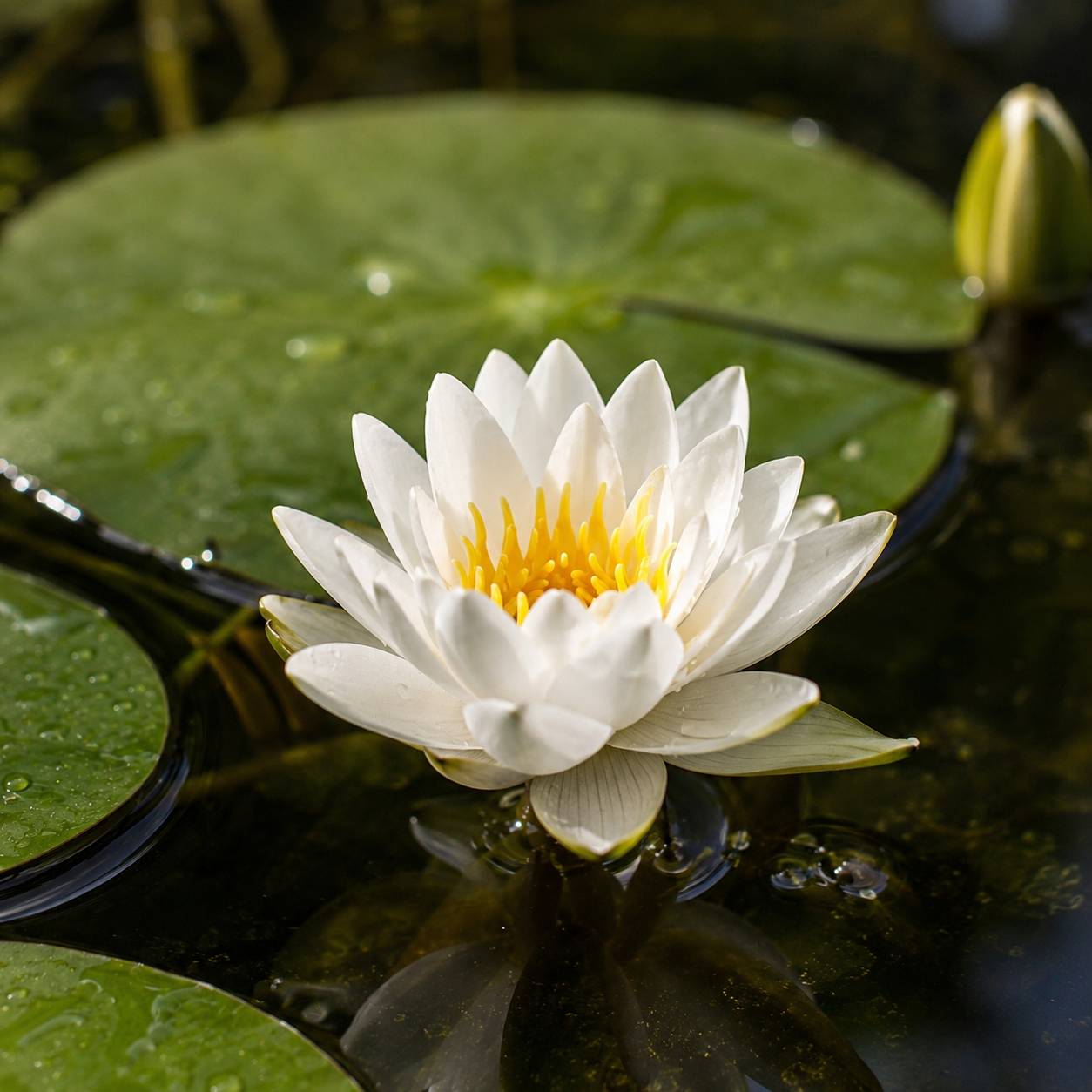 Nénuphar nain blanc - Nymphaea - 1x nénuphar multiflore et panier - Image 3