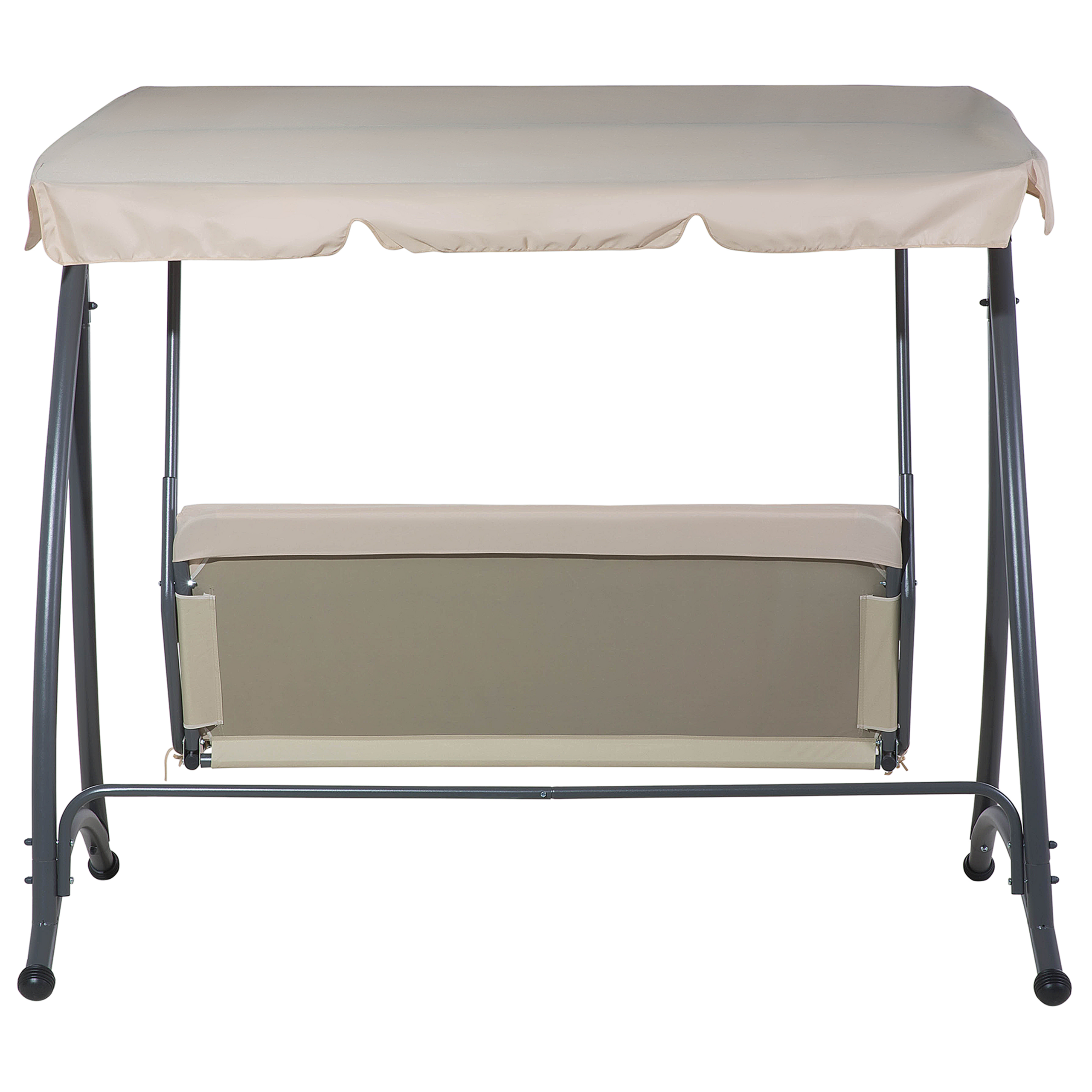 Beliani - Balancelle de Jardin ou Terrasse 3 Places en Acier et Tissu Beige avec Baldaquin Intégré pour Extérieur de Style Romantique et Campagne Beliani - Imagen 6