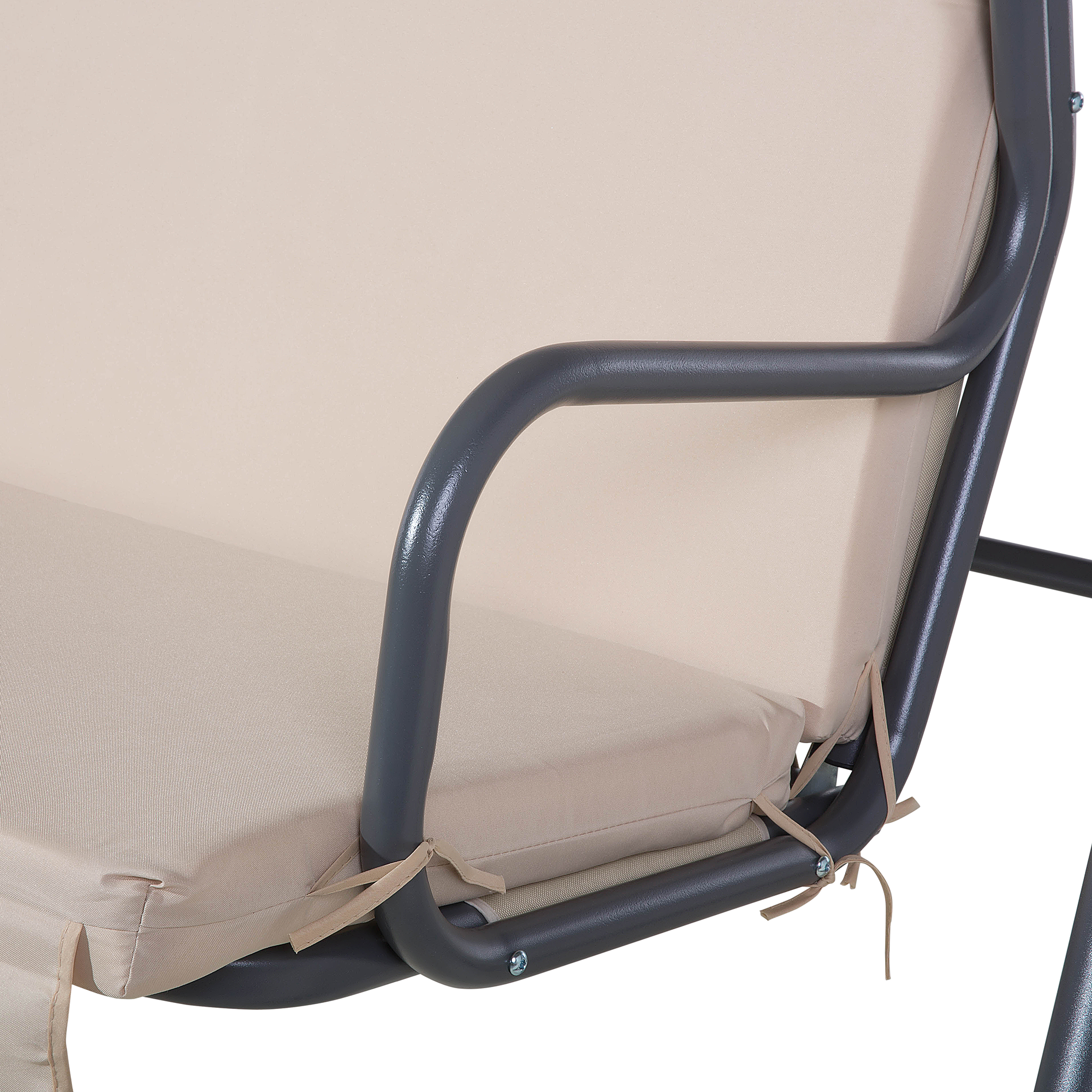 Beliani - Balancelle de Jardin ou Terrasse 3 Places en Acier et Tissu Beige avec Baldaquin Intégré pour Extérieur de Style Romantique et Campagne Beliani - Imagen 9