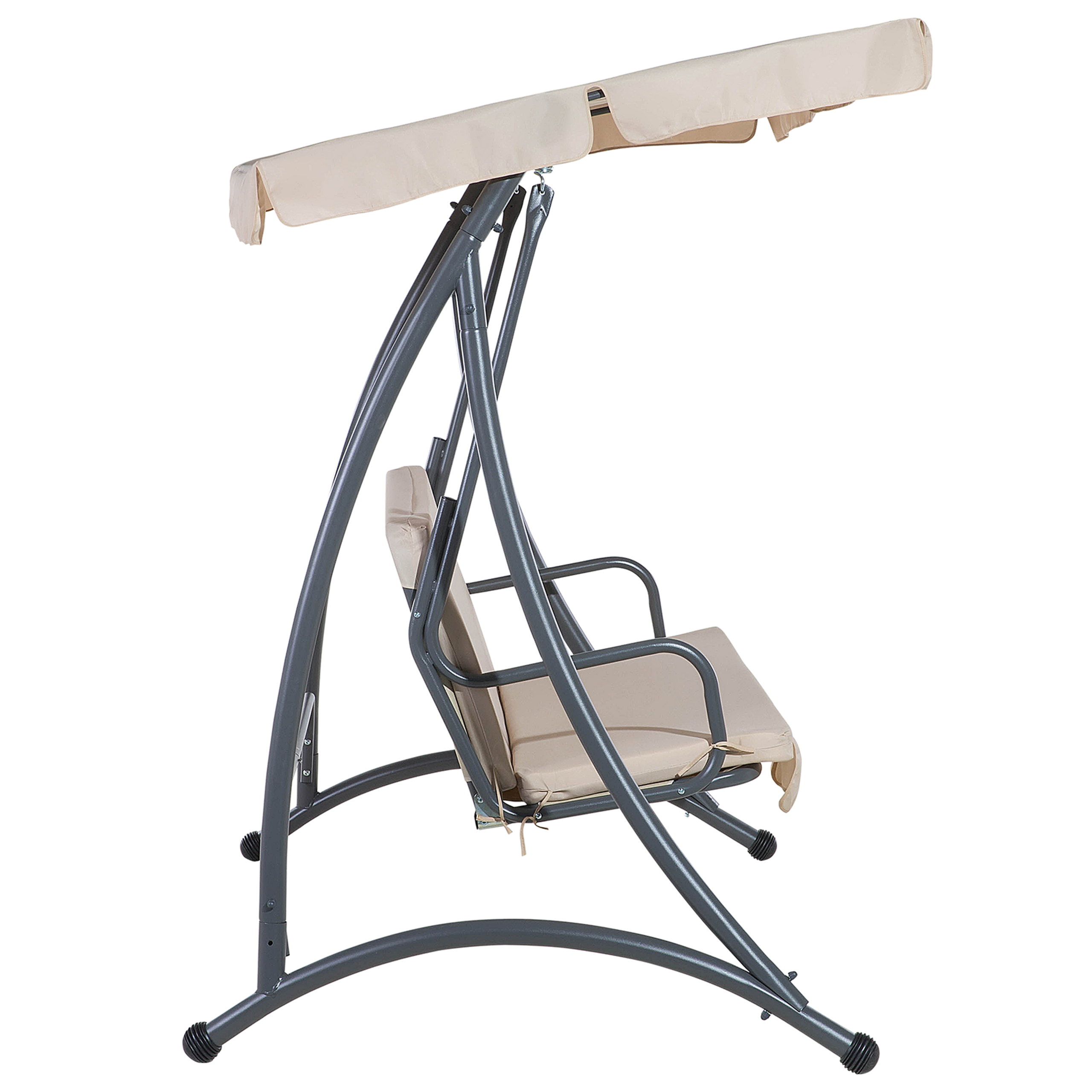 Beliani - Balancelle de Jardin ou Terrasse 3 Places en Acier et Tissu Beige avec Baldaquin Intégré pour Extérieur de Style Romantique et Campagne Beliani - Imagen 7
