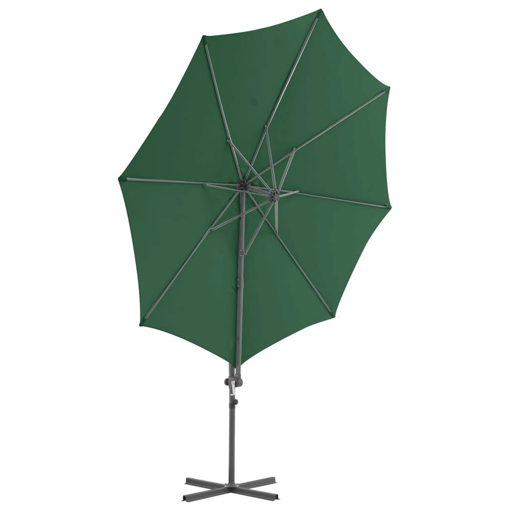 Helloshop26 - Parasol meuble de jardin porte-à-faux avec mât en acier vert 300 cm - Imagen 3