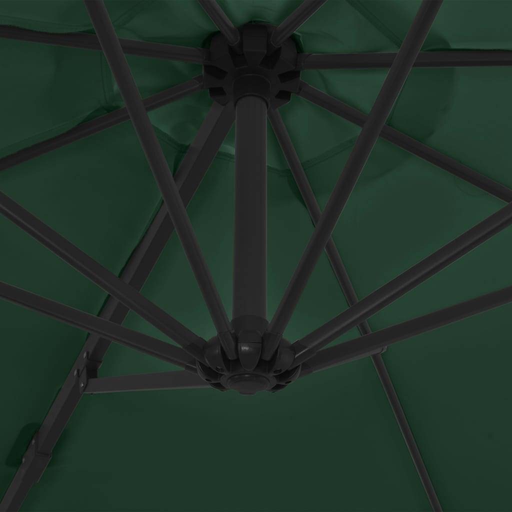 Helloshop26 - Parasol meuble de jardin porte-à-faux avec mât en acier vert 300 cm - Imagen 6