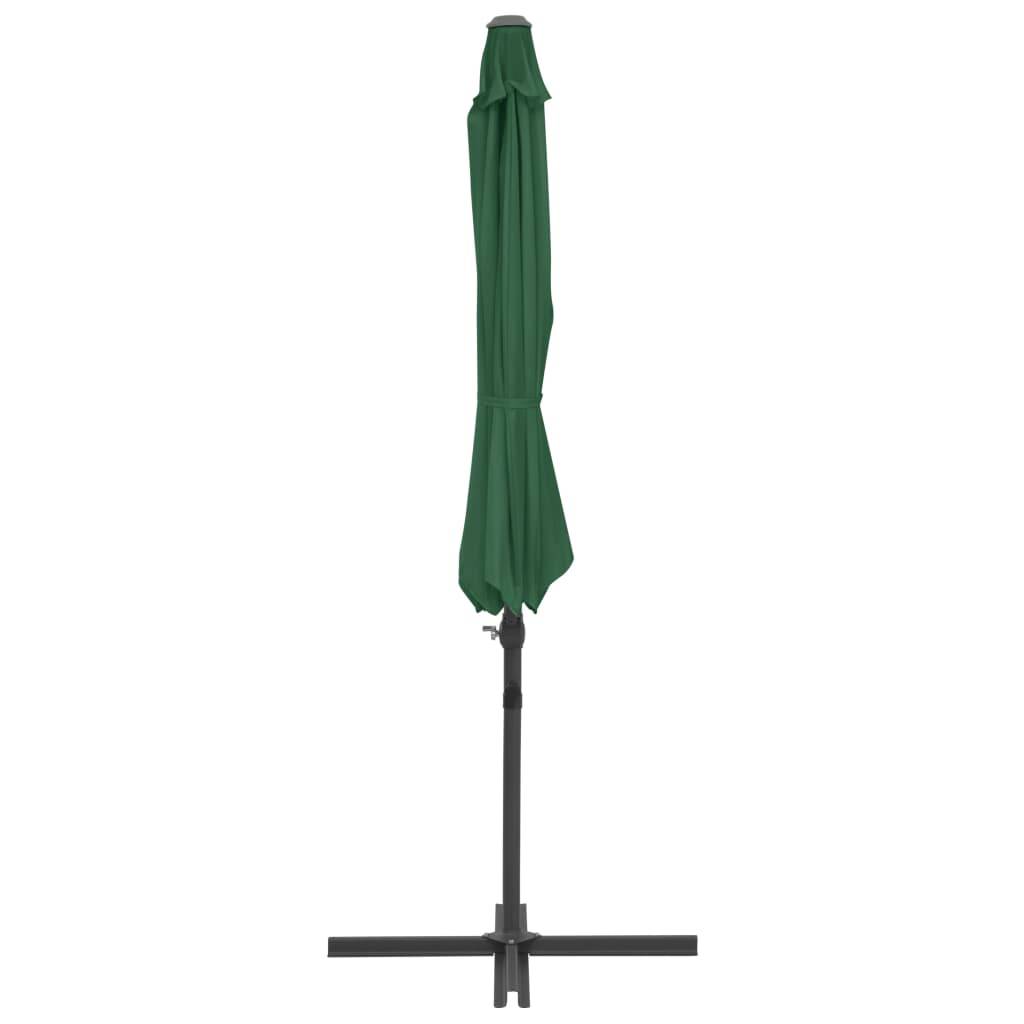 Helloshop26 - Parasol meuble de jardin porte-à-faux avec mât en acier vert 300 cm - Imagen 4