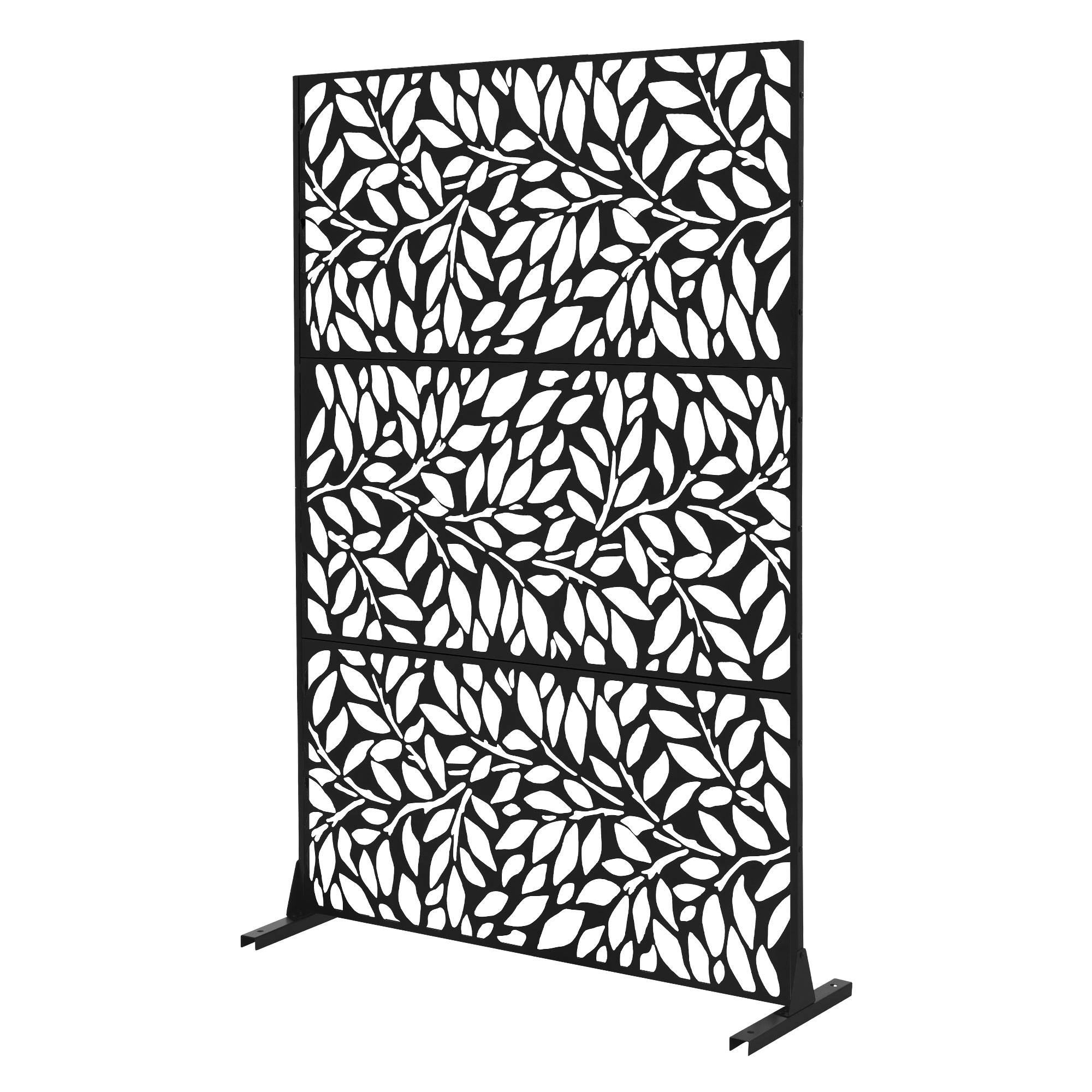 Ml-Design - Brise-vue métallique firenze 120x180 cm en acier modèle autoportant à 3 panneaux extensible avec supports paravent décoratif résistant aux intempéries - Image 8