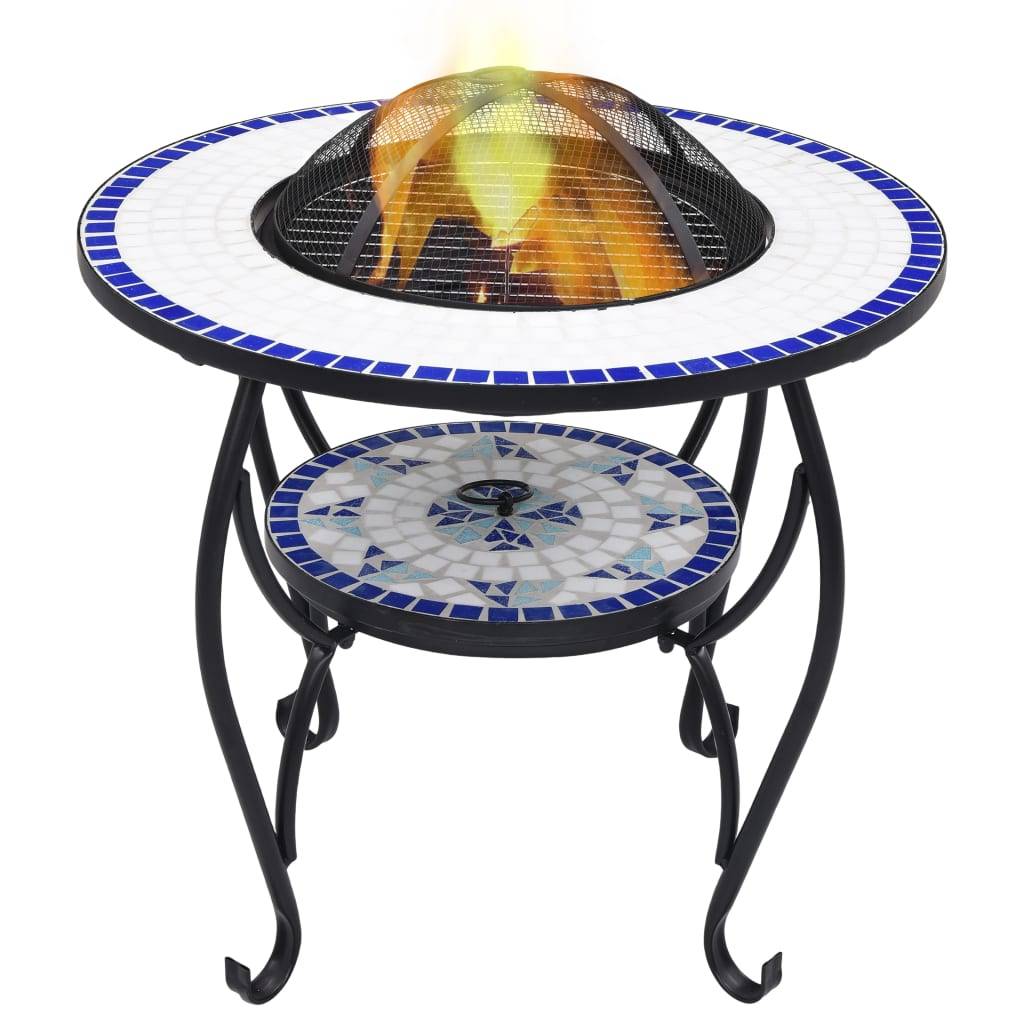 Maison Chic - Table de jardin - Table de foyer mosaïque Bleu et blanc 68 cm Céramique HL939 - Image 2