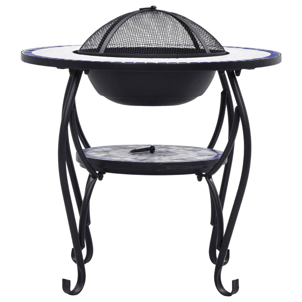 Maison Chic - Table de jardin - Table de foyer mosaïque Bleu et blanc 68 cm Céramique HL939 - Image 4