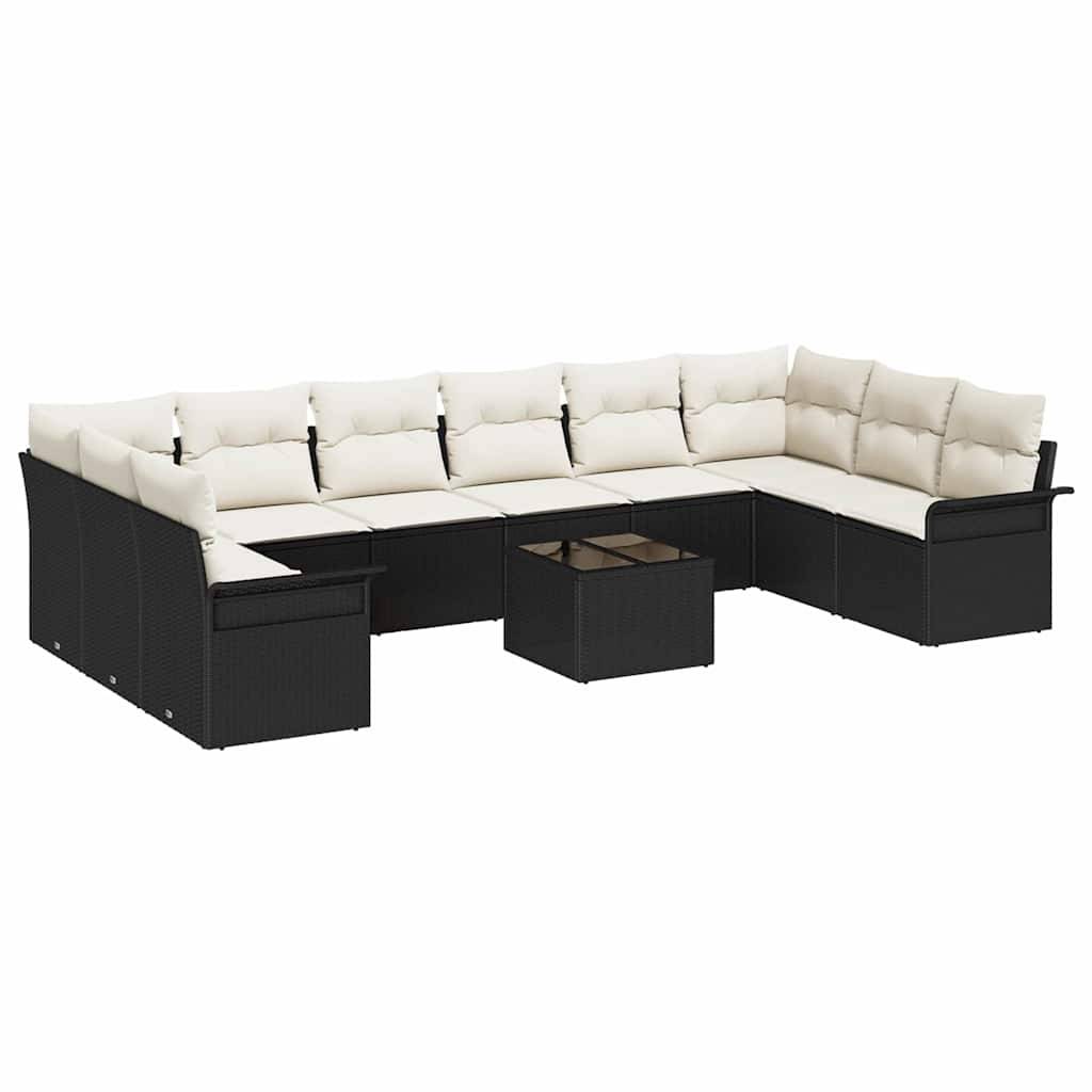 Salon de jardin 11pcs Polyrotin Modulable Confortable Noir – ComfortXL Outdoor Living - Image 2