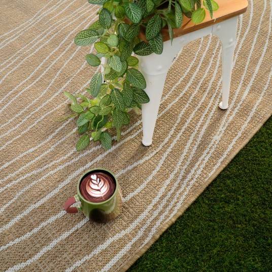 Decoweb - Tapis d'extérieur ou d'intérieur - Riviera - Beige et crème - 120 x 170 cm - Decoweb - Imagen 4