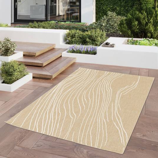 Decoweb - Tapis d'extérieur ou d'intérieur - Riviera - Beige et crème - 120 x 170 cm - Decoweb - Imagen 3