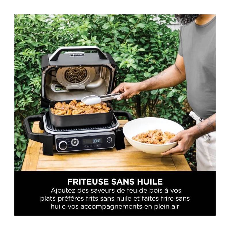 Barbecue électrique - Ninja - Woodfire - Og701eu - Grill, Fumoir & Air Fryer - Antiadhésif - Gris Et Noir - Imagen 4