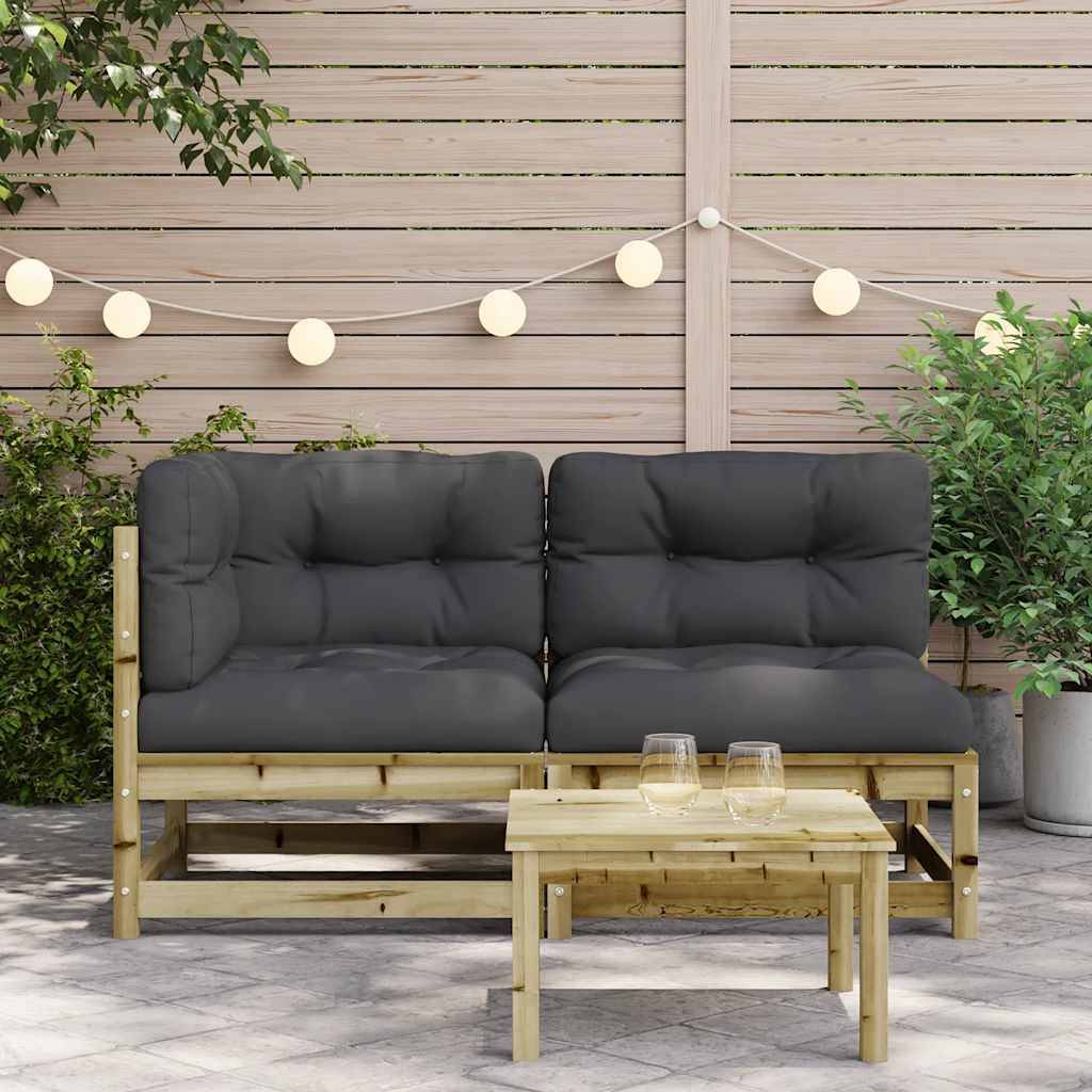 Canapé Extérieur 2 Places Pin Imprégné avec Coussins Anthracite Résistant Pourriture – ComfortXL Outdoor Living - Image 3