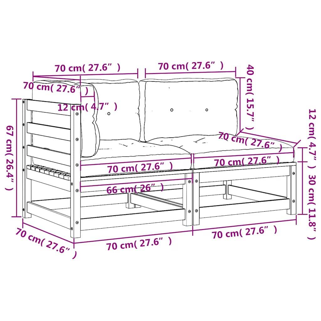 Canapé Extérieur 2 Places Pin Imprégné avec Coussins Anthracite Résistant Pourriture – ComfortXL Outdoor Living - Image 6