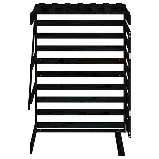Abris pour poubelle 0.71m² - Abri à poubelles - Cache poubelle sur roulettes noir bois massif pin MAISON CHIC - Image 7