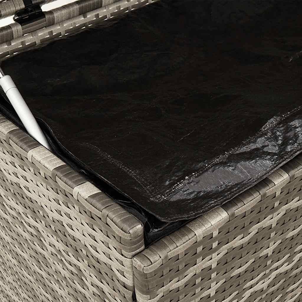 Boîte de Rangement Jardin Grande Capacité Résine Tressée sur Roues Anti-UV pour Terrasse Gris 160x55x75 cm – ComfortXL Outdoor Living - Image 8