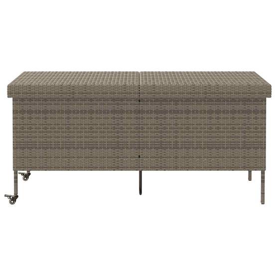 Boîte de Rangement Jardin Grande Capacité Résine Tressée sur Roues Anti-UV pour Terrasse Gris 160x55x75 cm – ComfortXL Outdoor Living - Image 3