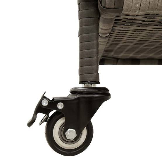 Boîte de Rangement Jardin Grande Capacité Résine Tressée sur Roues Anti-UV pour Terrasse Gris 160x55x75 cm – ComfortXL Outdoor Living - Image 9