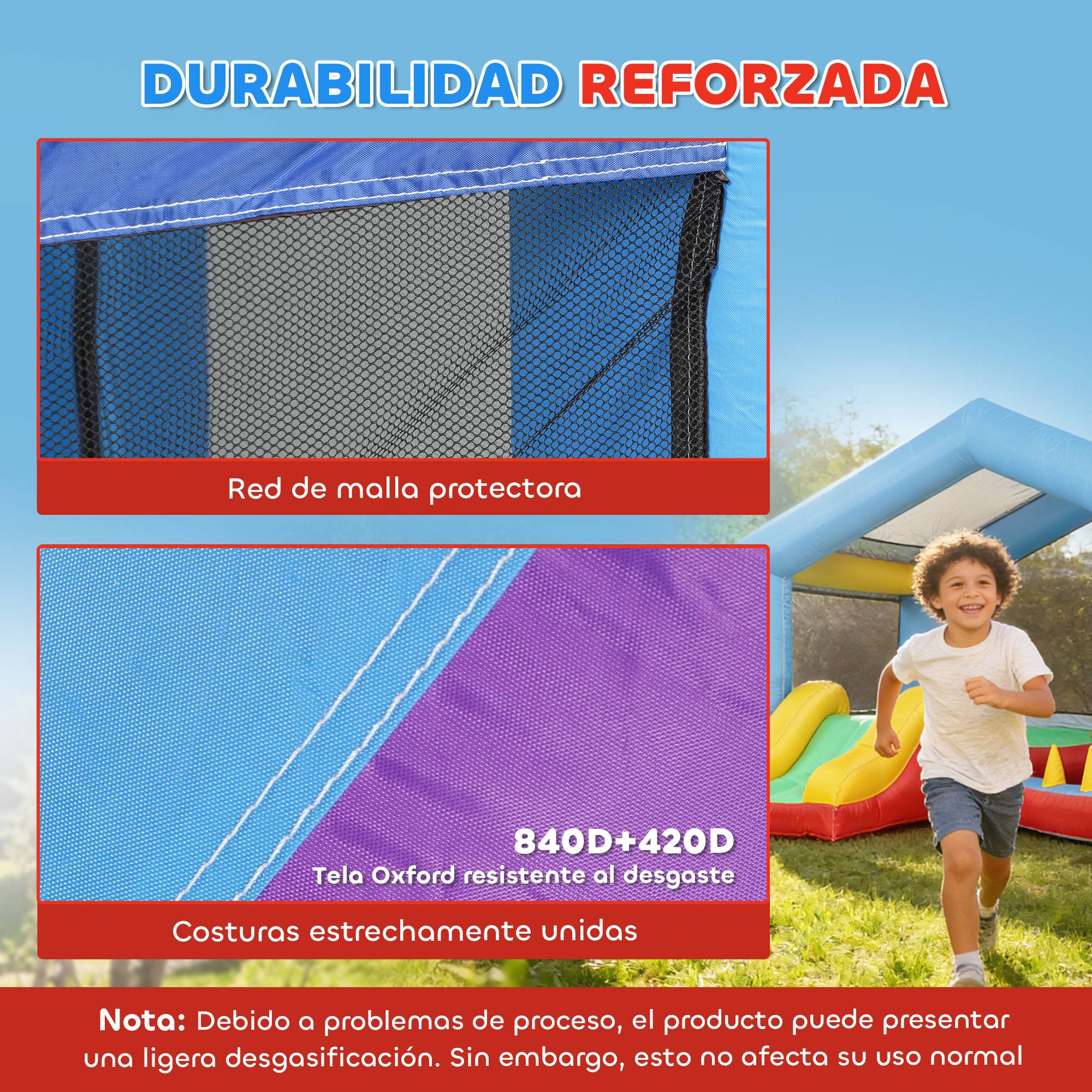 Château gonflable souffleur toboggan trampoline piscine à balles cerceaux et auvent protection - Image 7