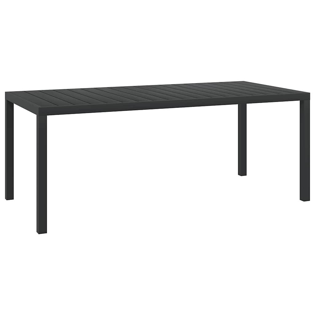 Table de jardin Aluminium et WPC Noir 185 x 90 x 74 cm - PANGIVO - Image 1
