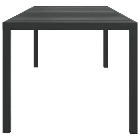 Table de jardin Aluminium et WPC Noir 185 x 90 x 74 cm - PANGIVO - Image 3