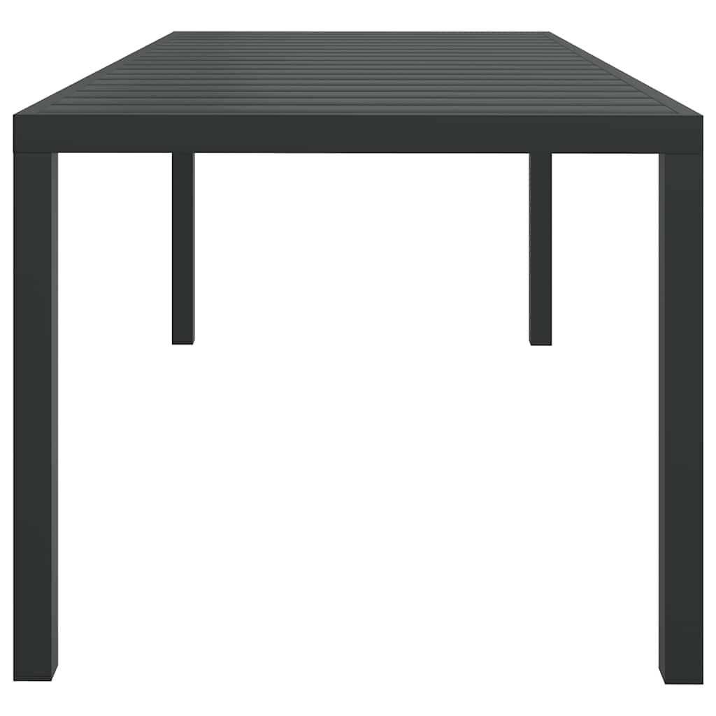 Table de jardin Aluminium et WPC Noir 185 x 90 x 74 cm - PANGIVO - Image 3