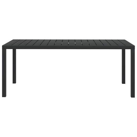 Table de jardin Aluminium et WPC Noir 185 x 90 x 74 cm - PANGIVO - Image 2
