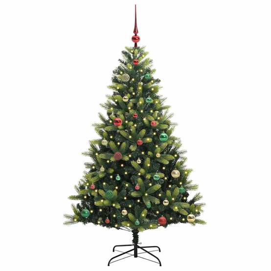 Sapin de Noël | Arbre de Noël artificiel à charnières 150 LED Vert 150 cm Maison Chic - Image 3