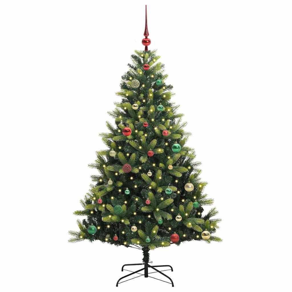 Sapin de Noël | Arbre de Noël artificiel à charnières 150 LED Vert 150 cm Maison Chic - Image 3