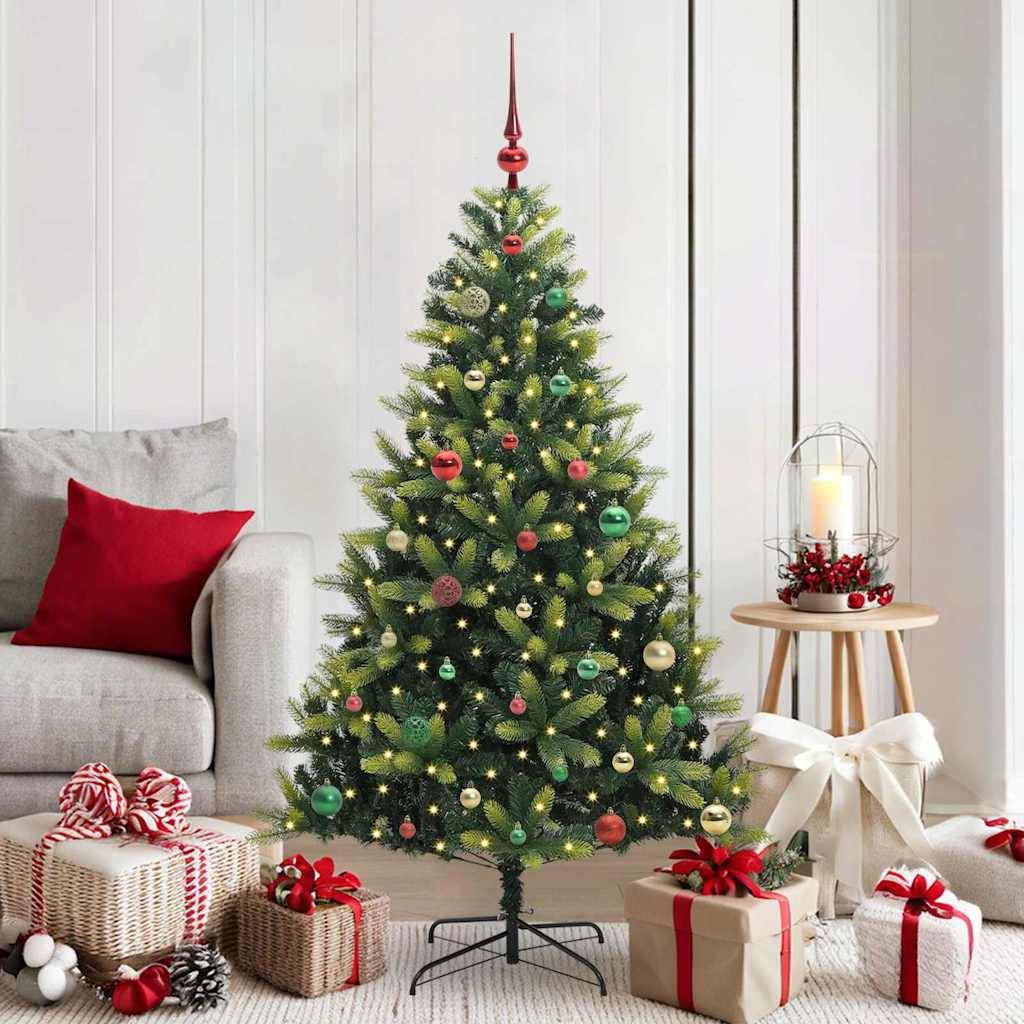 Sapin de Noël | Arbre de Noël artificiel à charnières 150 LED Vert 150 cm Maison Chic - Image 2