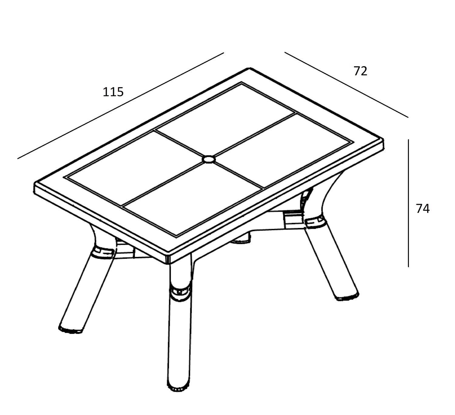 Table rectangulaire recyclée extérieur 115x72 sable DALIA garbar - Image 2