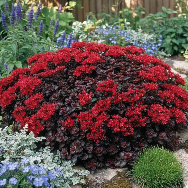 Orpin Woodoo, Sedum à fleurs Rose/Rouge - feuillage Persistant - Godet - 5/20 cm