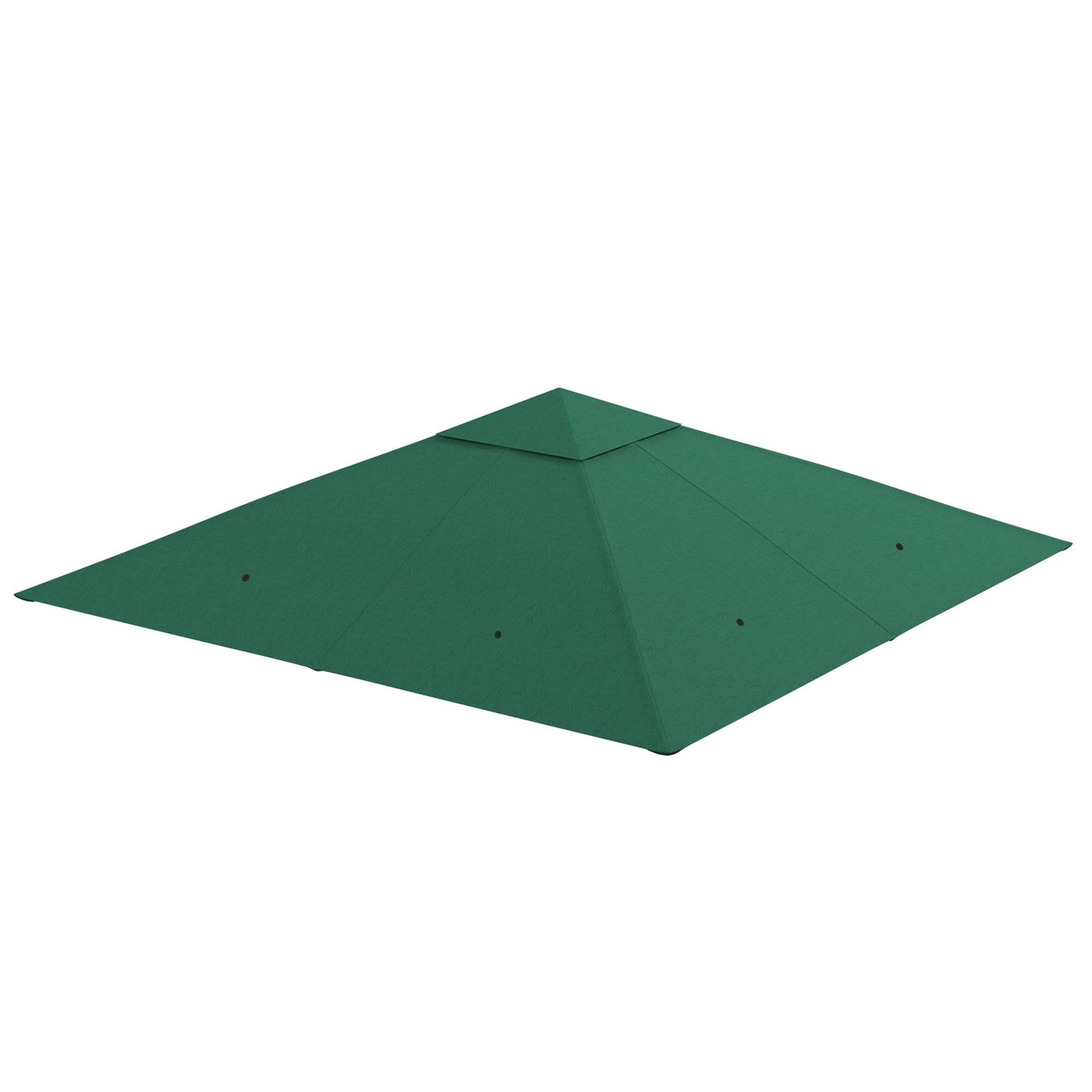 ComfortXL - Toile rechange tonnelle polyester jardin remplacement double toit 298x295 vert - ComfortXL Outdoor Living - Image 2