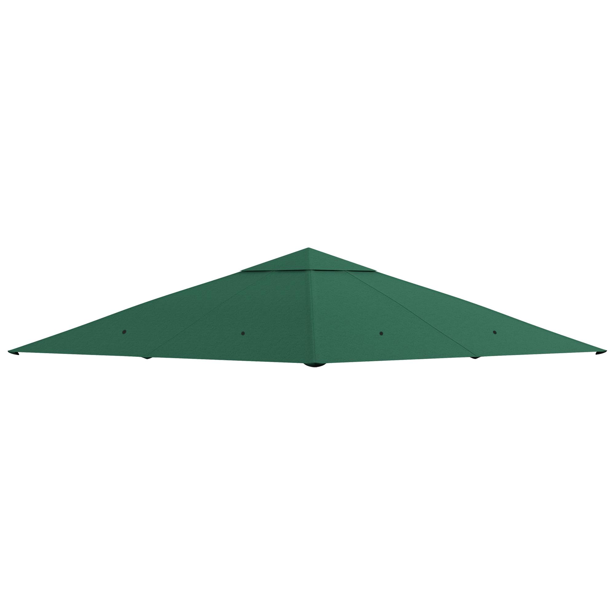 ComfortXL - Toile rechange tonnelle polyester jardin remplacement double toit 298x295 vert - ComfortXL Outdoor Living - Image 1