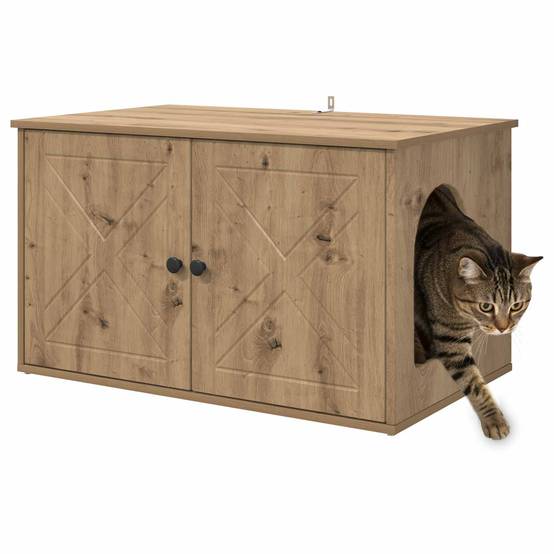 Chatiere bois marron 85 x 55 x 50,5 cm - Prolenta premium p368.0 - Image 3