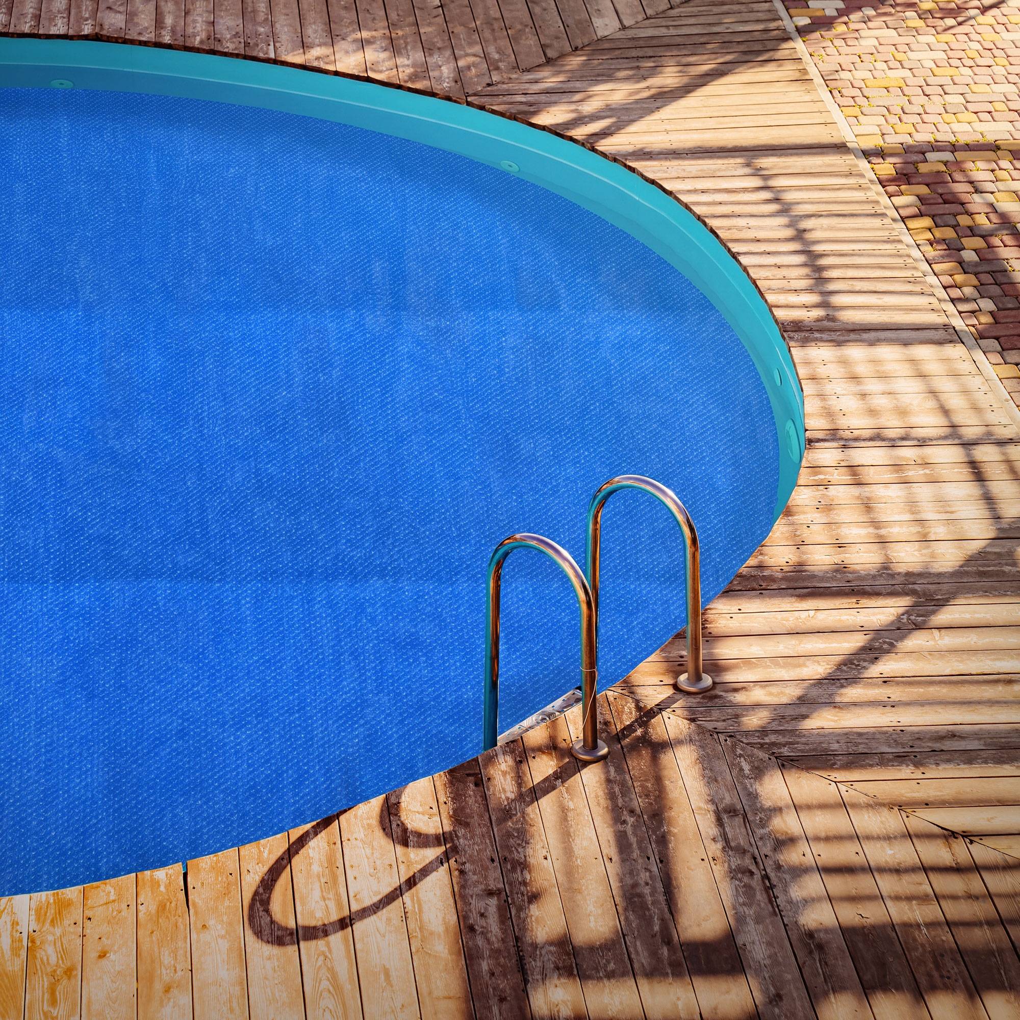 Ecd-Germany - Bâche solaire pour piscine ronde Ø 600 cm bleue, épaisseur de 400µm, film à bulles découpable, couverture thermique, anti-évaporation et saletés - Image 2