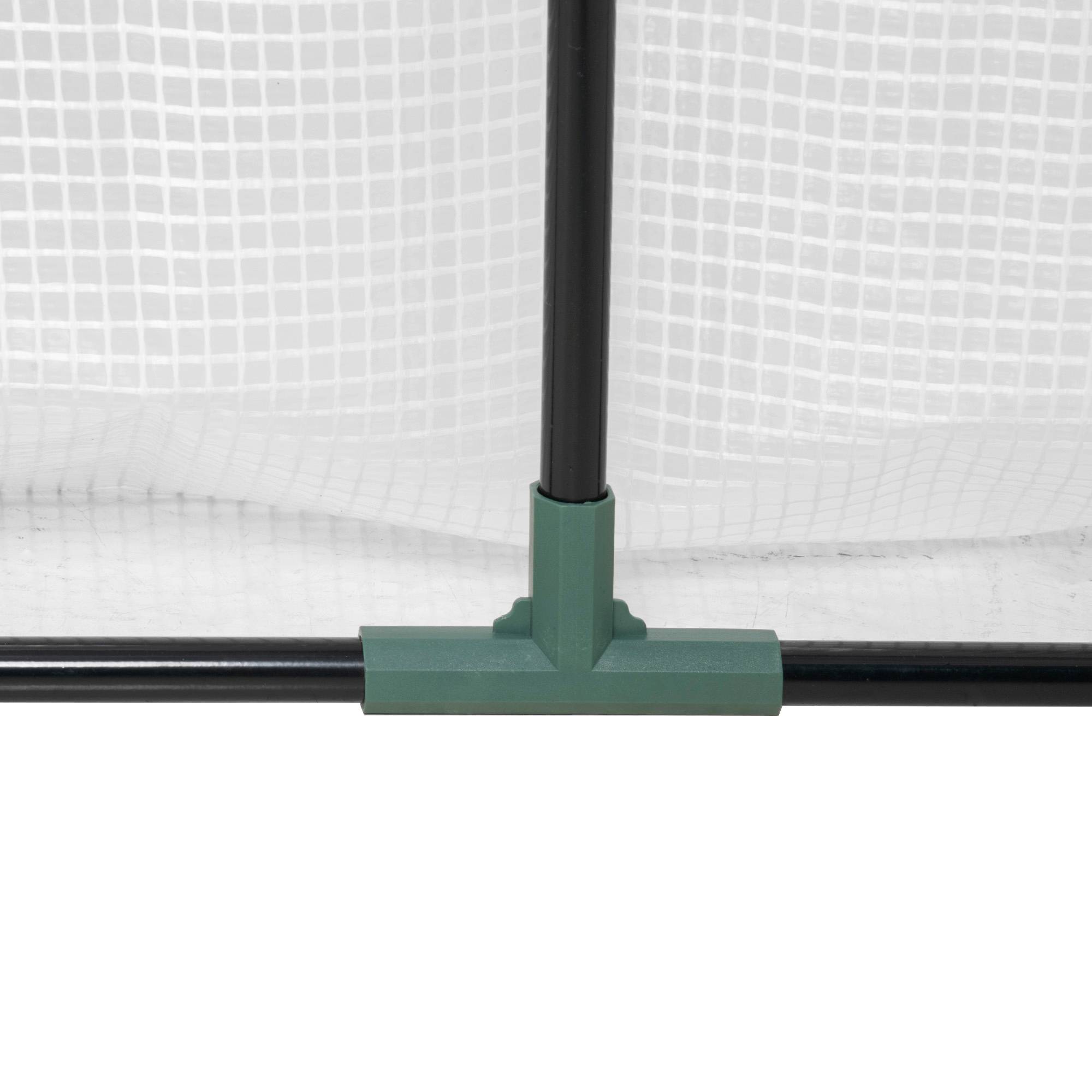 Mini serre de jardin potager format châssis acier et bâche PE blanche pour boutures et semis 120x60x60cm - Image 10