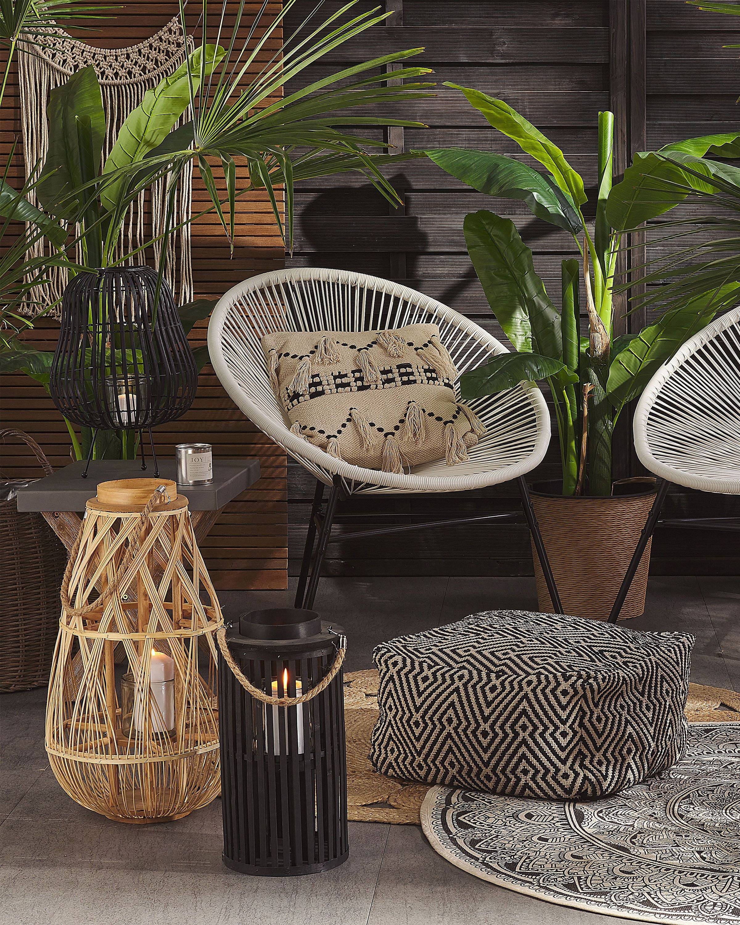 Beliani - Lanterne Bois de saule Noir LUZON - 21x21x40- Beliani - Image 1