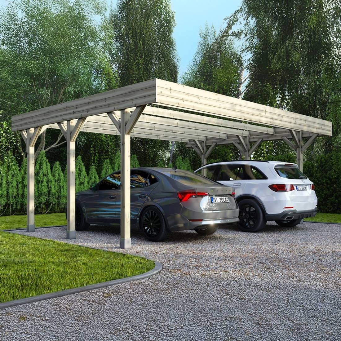 Altanka - Carport, abri de voiture  6.06x5.03 m - 30.48 m2 - CAR5 - ALTANKA - Image 2