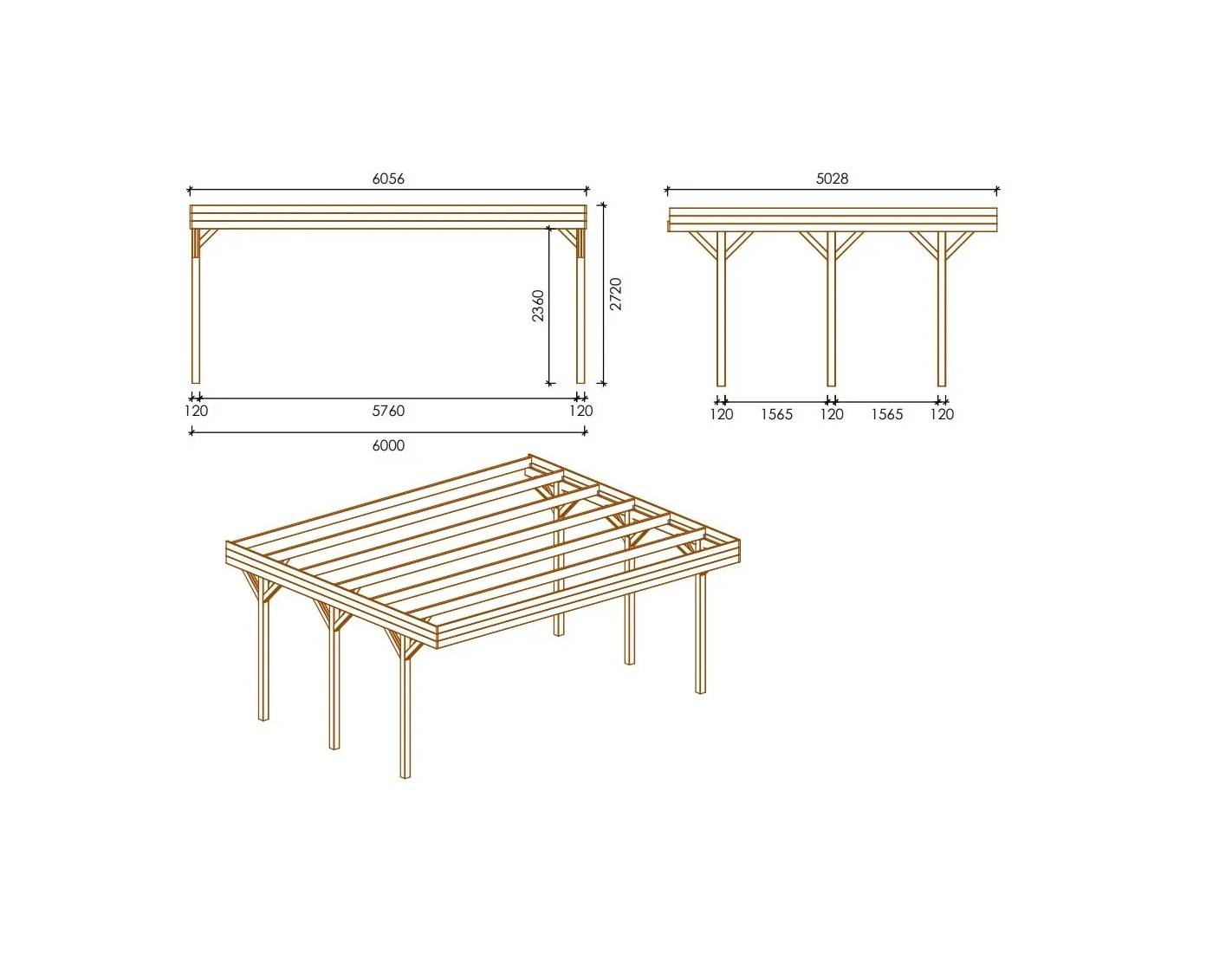 Altanka - Carport, abri de voiture  6.06x5.03 m - 30.48 m2 - CAR5 - ALTANKA - Image 3