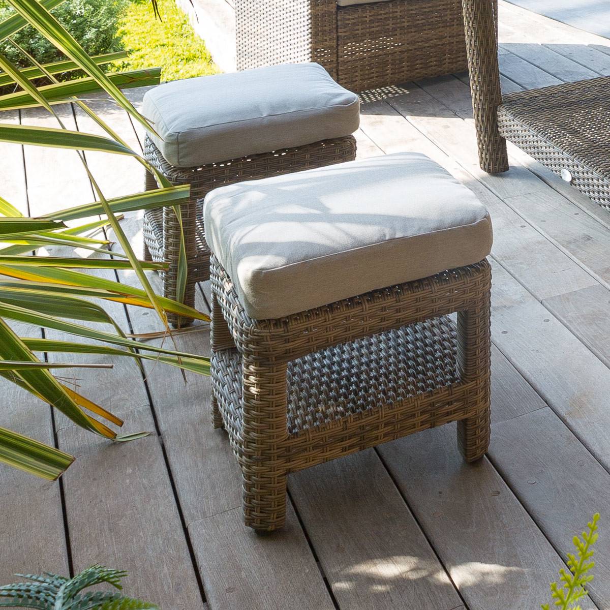 Hesperide - Pouf de jardin "Polynésia" naturae en aluminium traité époxy Hespéride - Imagen 1