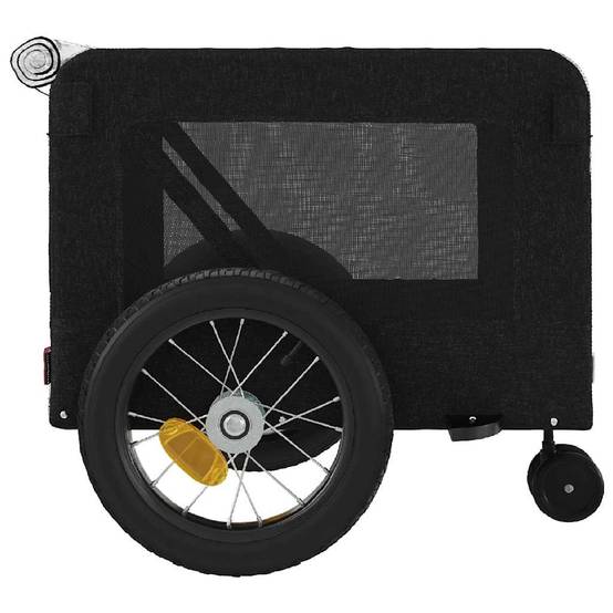 Remorque de vélo pour animaux tissu Oxford et fer noir 120 x 54.5 x 53 cm - PANGIVO - Image 8