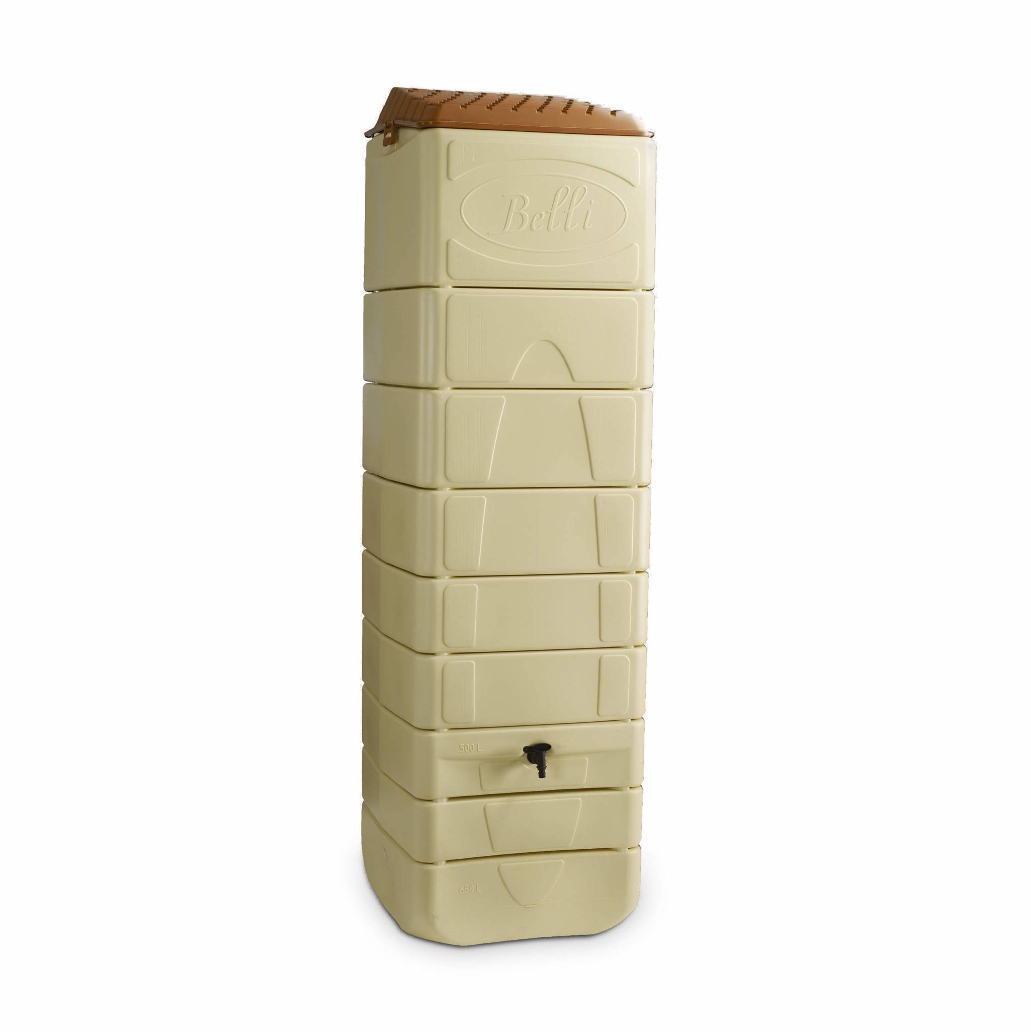 sweeek - Récupérateur d'eau mural Naussac 650L Beige avec kit raccord chéneau inclus - Image 2