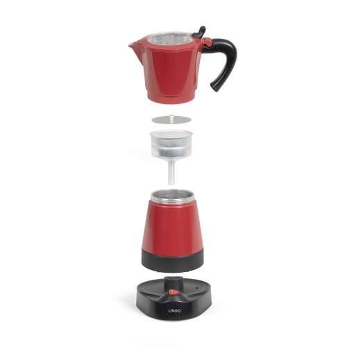 Livoo - Cafetière italienne électrique rouge 6 tasses - Image 3