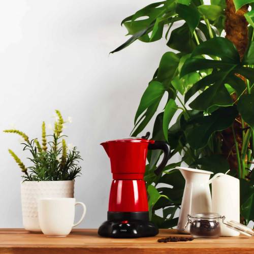 Livoo - Cafetière italienne électrique rouge 6 tasses - Image 1