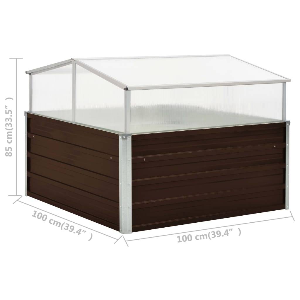 ComfortXL - Carré potager surélevé avec serre de culture intégrée en acier Marron – ComfortXL Outdoor Living - Image 7