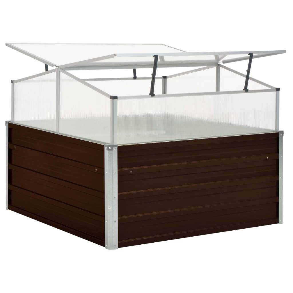 ComfortXL - Carré potager surélevé avec serre de culture intégrée en acier Marron – ComfortXL Outdoor Living - Image 4