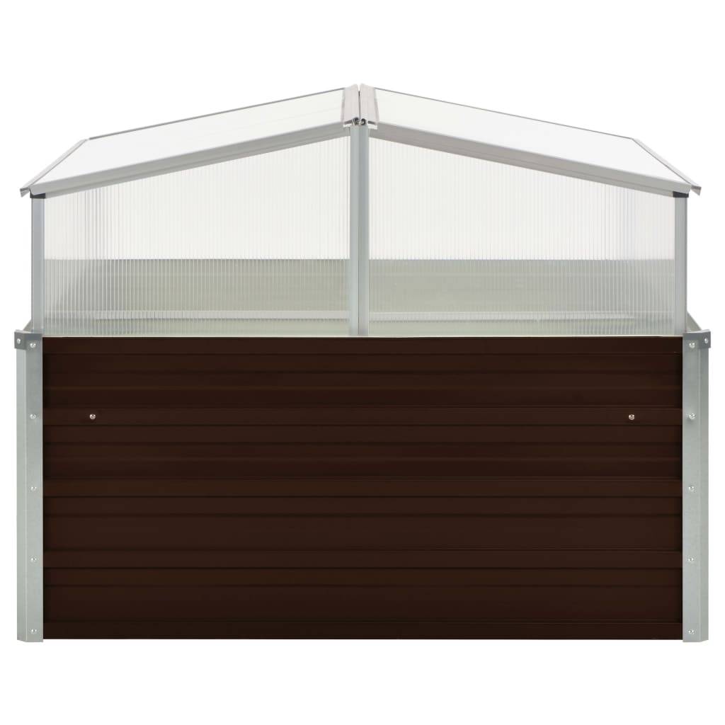 ComfortXL - Carré potager surélevé avec serre de culture intégrée en acier Marron – ComfortXL Outdoor Living - Image 2