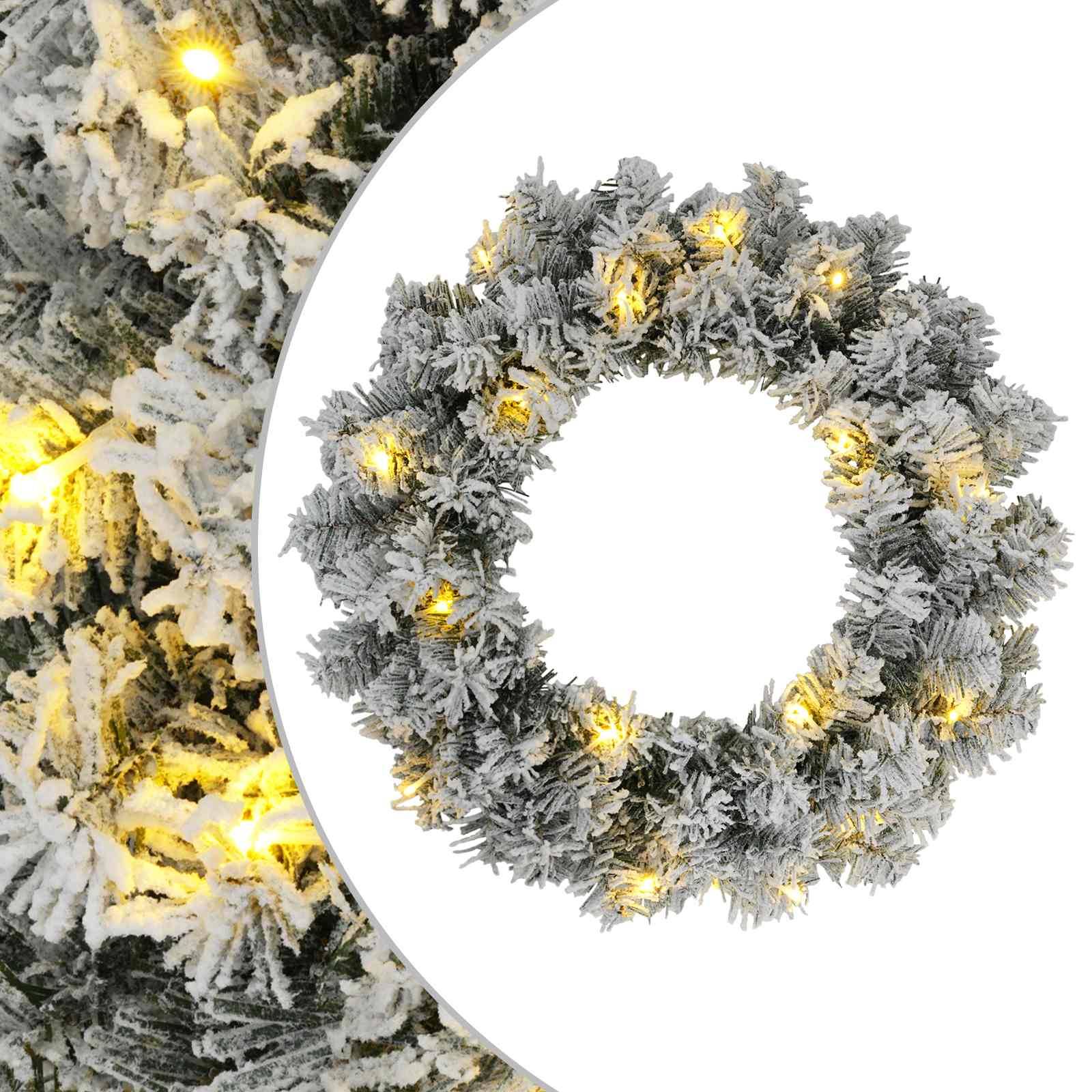 Vidaxl - Couronne de Noël Vert et blanc Ø 30 cm PVC 25 LED vidaXL 42056964 - Image 2